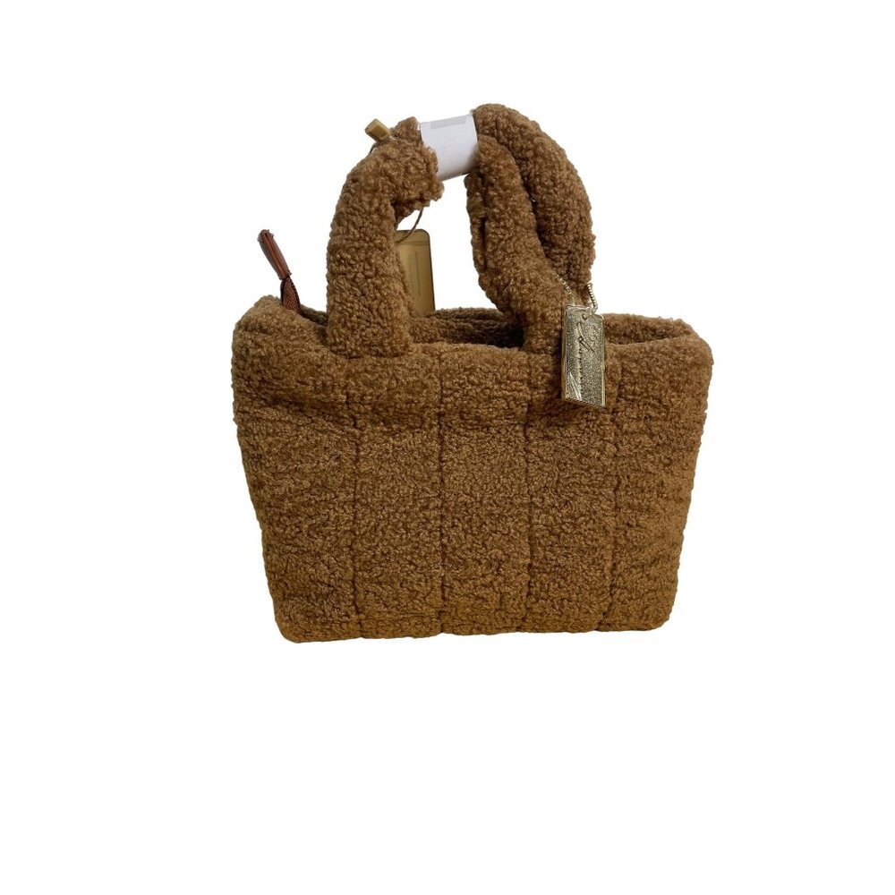 Vintage Havana Brown Fluffy Small Handbag for Women